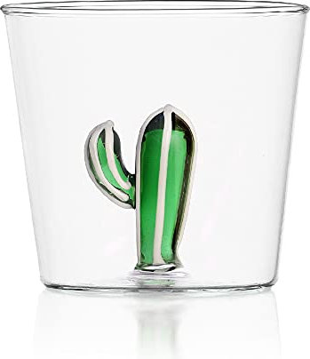 Ichendorf Milano Tumbler Cactus Verde | Colección Desert Plants | 35cl | Vidrio Borosilicato | Hecho a Mano