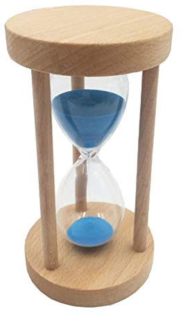 Sanduhr 10/15/30 Minuten mit Holzrahmen, Dekoration, Timer für Kochen, Maske, Yoga, Spiele, Zähneputzen, Blau, 15 Minuten, Blau, 15 Minuten