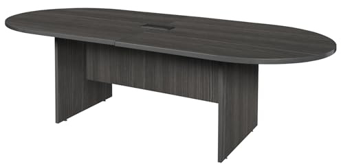 Regency Legacy Racetrack Conference Table with Tabletop Power & Data Port, 95, Ash Grey