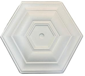 GARENERGIE LED Mall Home Rosone Decorativo in Polistirolo Espanso Esagono per Interni 53 * 46 Cm Verniciabile di Facile Installazione