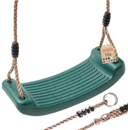 TRIBECCO Schaukel, Spielplatz, Sitz Anti-Rutsch, Kunststoff-Schaukel, Schaukelbrett (Grün)