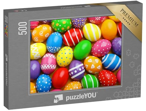 puzzleYOU: Puzzle 500 Teile „Wunderschöne Bunte Ostereier“ – aus der Puzzle-Kollektion Festtage