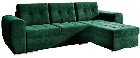 Mirjan24 Ecksofa Perniro, Freistehendes Eckcouch mit Schlaffunktion und Bettkasten, Bettsofa, Universal Ecksofa, L-Form Sofa, Polstergarnitur (Manila 35)