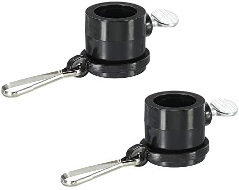 sourcing map Flag Pole Rings Mounting Clips Rotating Adjustable Fasteners 19mm x 27mm Black Pack of 2