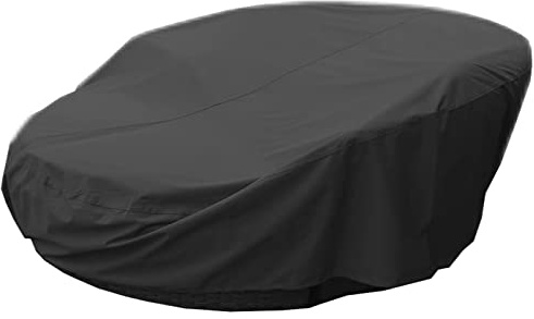 EKQSGLC Housse Lit de Jardin Rond, 600D Housse Lit de Jardin Imperméable avec Bandoulière, Housse de Protection Canapé lit Anti-Vent - Noir (Ø250cm)