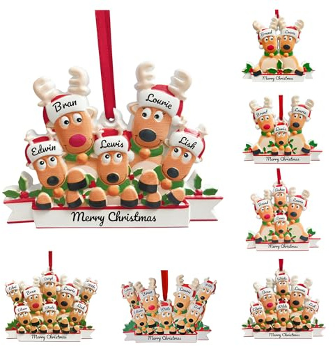 Personalisierte Elch Weihnachtsbaum hängenden Anhänger Ornament, Familie Dekor benutzerdefinierte Name Ornament Harz personalisierte Weihnachten Familie Dekoration Geschenke
