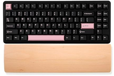 HomeDo Wooden Wrist Rest for Mechanical Keyboards, Support pad for Palm, Ergonomic Rest for Typing and Gaming (Beech, 30x8cm)