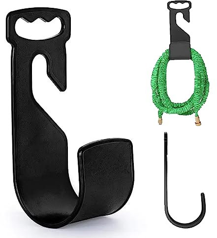 Supporto per tubo da giardino a parete portatile. Porta tubo. Raccogli Tubi Parete. Avvolgitore Raccogliere Tubo Giardino. Accessori Portamanguera, Gancio Tubo Nero in Plastica Forte a Parete