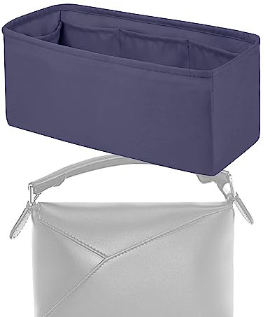 XYJG YJG Seide Handtasche Einsatz Organisator für LOEWE Puzzle Mini/S/M/L Taschen, Luxuriöser Tasche Tote Einsatz, Behalten Sie die Form der Tasche bei, Leicht und Robust (Etain, Puzzle Small)