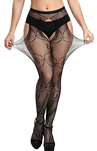 LKRSEEF Autofixant Guepiere Femme Ouvert Vintage Ensemble Dentelle Sexy Érotique Bas Grande Taille Collant Autofixant Collant Résille Transparente Femme Combinaison Nylon Livraison 24h