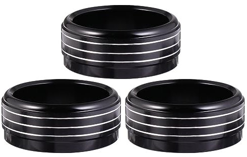 ibasenice Auto Klimaanlage Dekorative Abdeckung 3 Pack Taste für 2013 15 Schwarz Aluminium