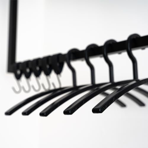 Home Deluxe - Kleiderbügel Rack - Schwarz, 47 x 2 x 18 cm I Kleiderbügel-Set Garderobenhaken Kleideraufhänger (10er Set)