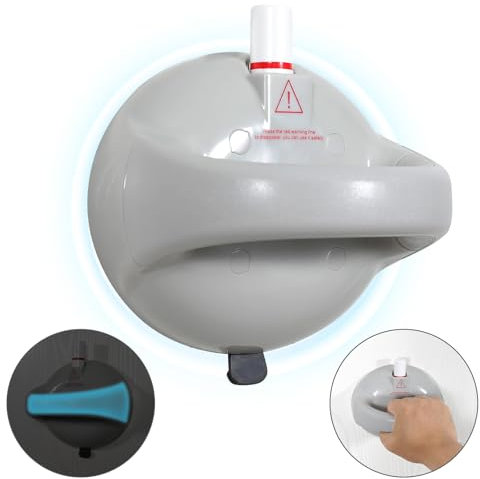 Safety Suction Shower Grab Bar, Shower Grab Bar with 418 Pounds Powerful Suction, Shower Handles for Seniors Support Suctions, Handicap Grab Bar for Bathroom, Bathtub, Toilet, Gray, 1 Pack