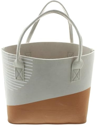 Dekoleidenschaft Tasche Beige aus Filz, bedruckt, große Einkaufstasche, Filztasche, Damen-Shopper, Tragetasche für Freizeit, Business und Einkaufen, praktische Umhängetasche