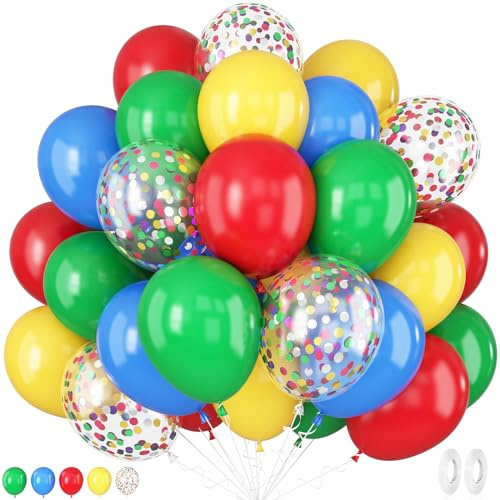 Red Yellow Blue Balloons 12 Inch Carnival Circus Balloon