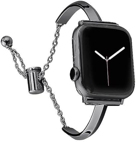 Bracelet Remplacement pour Apple Watch, Bracelet en acier inoxydable bracelet femme Bijoux für Apple Watch 42mm/44mm/45mm/49mm iWatch SE(2)/9/8/7/6/5/4/3/2/1&Ultra Séries (NOIR, 38/40/41MM)
