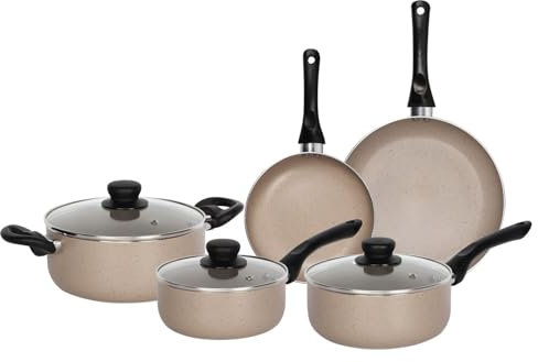 VELKER - Batteria da Cucina a induzione 8 Pezzi - Kit pentole a induzione con Rivestimento Antiaderente Adatto a Tutti i Piani Cottura. Set pentole Cucina