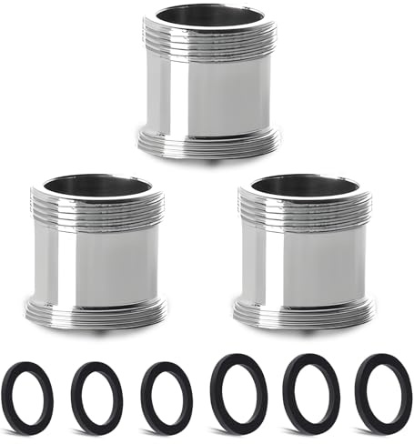3 piezas Adaptadores de Grifo, CNYMANY Heighten Macho M22 mm a Macho M20 mm adaptador de aireador de cocina adaptador de grifo de fregadero conexión de manguera de jardín filtro