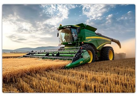 Schreibtischunterlage abwischbar für Kinder – Mähdrescher Landwirtschaft – 60 x 40 cm – aus hochwertigem Vinyl - Made in Germany