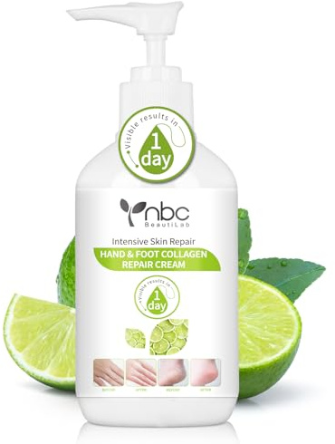nbc BeautiLab Fußcreme - Fusspflege für Extrem Trockene & Rissige Füße, 250 ML Fusscreme mit Glycerin, Vitamin E für zarte und geschmeidige Füße, Zitronenduft