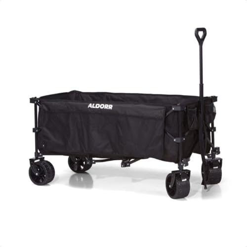 ALDORR XXL Bollerwagen - 300L Faltbar & Geländetauglich - 300L Gepäckraum - 300kg Tragkraft - All-Terrain PU-Lederräder - Abnehmbare Seitentasche - Ideal für Strand, Camping & Park