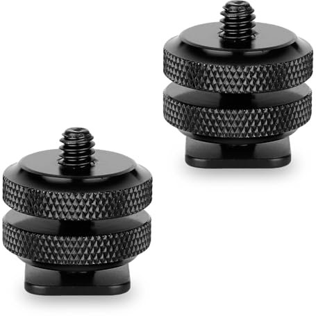Iruihoo Kamera Blitzschuh Adapter 2 Stück Stativgewinde,1/4 Zoll Gewinde,für Stativgewinde auf Blitzschuh Mikrofone Audiorecorder Stativanschluss Schwarz