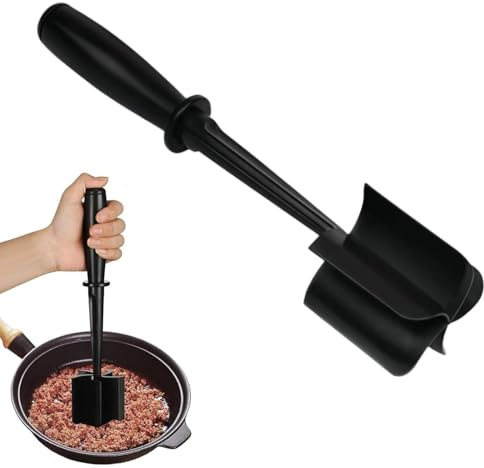 Gemahlenes Fleischzerkleinerer,Hitzebeständiger Fleischzerkleinerer Multifunktionales Hackfleisch Handheld Stampfer für Hamburgerfleisch, Rinderhackfleisch, Fleisch- und Lebensmittelstampfer