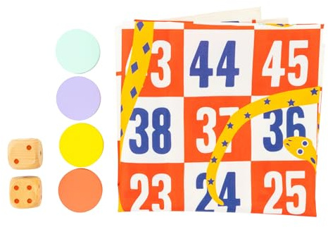 TP Toys Giant Snakes & Ladders Outdoor Game for Kids Ages 3+ Fun 2-4 Player Jumbo Board Game with Wooden Counters & Dice for Indoor or Outdoor Play