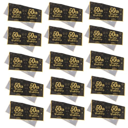 HEATSHAKING 20stücke Papierservietten Für Geburtstag Elegante Schwarze Und Goldene Druckmuster Partydekoration Für Männer Und Frauen Hohe Saugfähigkeit Wiederverwendbar-napkins Für