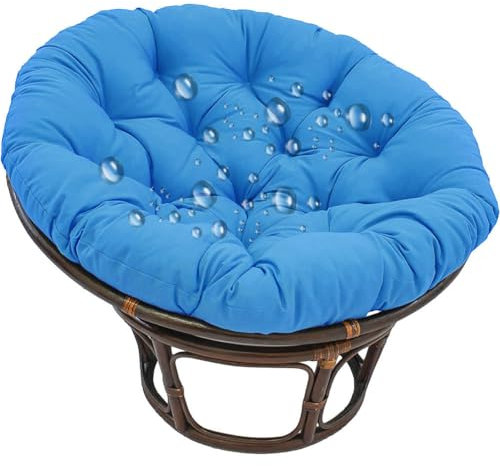 GYCS Papasansessel Kissen, Garten Polster, Radar Stuhl Pad, Rundes Dicke Stuhlkissen Bequem Weich Sitzkissen Hängesessel Für Indoor Outdoor Garten Stuhlauflage, Nur Sitzkissen,Navy Blue,60X60
