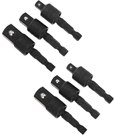 DIYEAH 2sets Multifunctional Socket Wrench Tool Angle Drill Adapter Steel Rotatable Adapter Impact Driver Space-Saving Design