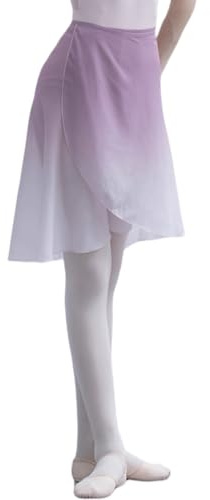 WYYGVZX Ballet Skirt for Women Wrap Skirt Sheer Dance Costumes with Adjustable Waist tie for Adult Big Girls Gradient Color (US, Alpha, One Size, Regular, Regular, Pink)
