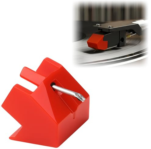 Diamond Needle Stylus Replacement for Sanyo ST29D, ST55D, ST57D Fisher MT30, MT30R, ST290 Toshiba N15C, N50D, N51D Cartridge Turntable Phonograph Vinyl Record Player Accessories (RED)