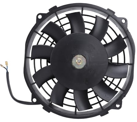 Omquot Ventilador de Refrigeración de Radiador Eléctrico Delgado de 7 Pulgadas, 12 V, 80 W, 10 Aspas, Ventilador de Radiador Universal de Alto Rendimiento con Refrigeración Push-p