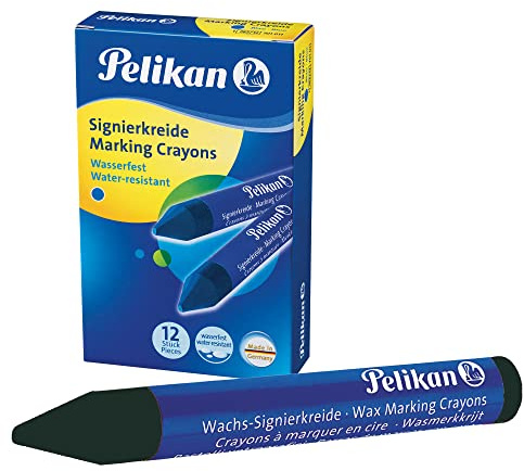 Pelikan 701003 - Signierkreide für rauhe Untergründe Schachtel mit 12 Stück, schwarz