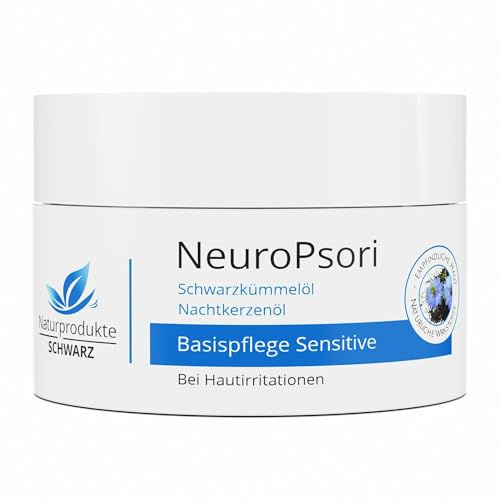 Naturprodukte Schwarz - NeuroPsori Basispflege Sensitive Creme - Bei Hautirritationen, trockener und geröteter Haut, 100ml