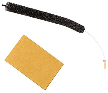 Heizkörperbürste SET 120 cm lang Kunststoff ummantelter Edelstahldraht & Ziegenhaar Borsten + inkl. dazugehöriges Bodentuch in Orange für Bodenstaub