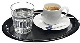 APS 84251 Serviertablett KAFFEEHAUS, 26 x 20 cm, Höhe 1,5 cm, Melamin, schwarz