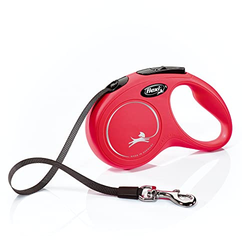 Flexi New Classic CL10T5.250.R - Guinzaglio Retrattile per Cani, 4,9 m, Piccolo, Rosso