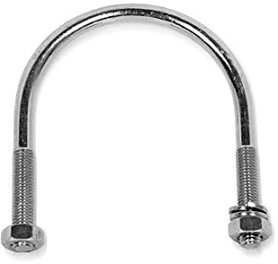 DOJA INDUSTRIAL | U Bügel Schrauben M8 | Pack 5 | Maße: 60mm oder 2 | Stahl Verzinkt | U Gewinde Bolzen mit Muttern | U Schraube Halterung | Metallrohrschellen Dachklemme Buegel Befestigung