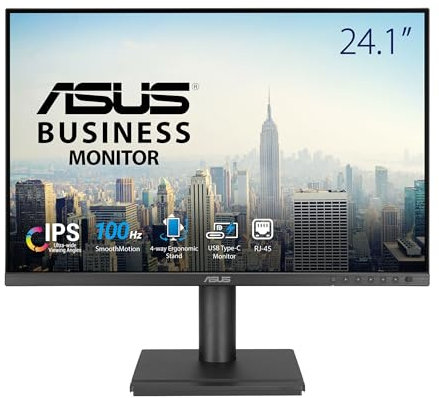 ASUS Business BE248CFN - 24,1 Zoll WUXGA Docking Monitor - 16:10 IPS Panel, 100Hz, 1920x1200, HDR10 - Daisy Chain, ergonomisch, Pivot, Blaulichtfilter, EPEAT Gold - DP, HDMI, USB-C mit 96W, Speaker