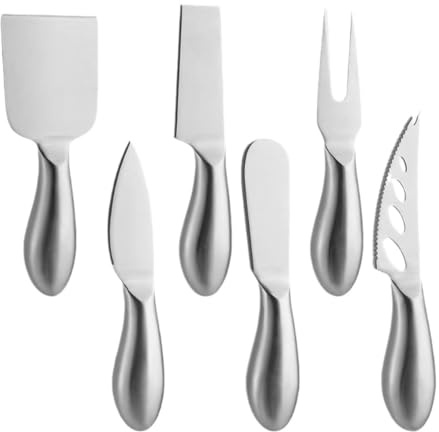 PEPAXON Couteaux à Beurre Épandeur de Fromage en Acier Inoxydable avec Poignée Ergonomique 2pcs 14 x 2 cm (Argent-6)