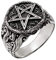81stgeneration 925 Sterlingsilber Pentagramm Feuer Siegel Ring für Herren und Damen