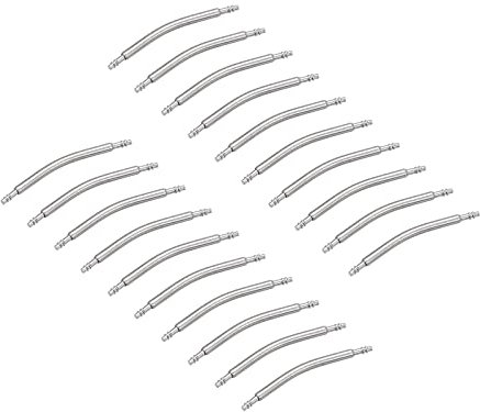 sourcing map 21mm Curvado Resorte Barra Pasadores 1,5mm Diámetro Inoxidable Acero Doble Brida Extremo Reloj Banda Eslabón Pasador 20 Piezas