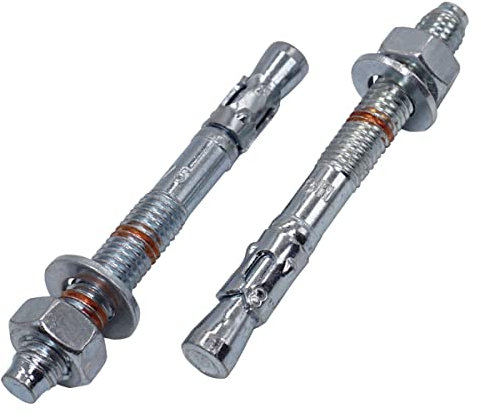 Confezione da 8 tasselli a cuneo M8 x 75 mm, tasselli in metallo, per fissaggio in muratura, ancoraggio di espansione per calcestruzzo (8, M8 x 75 mm)