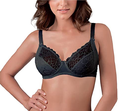 Cotonella 2 Pezzi Reggiseno L'Altra CD056 con Inserti in Pizzo Senza Ferretto- Coppa C, Nero 7