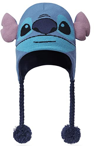 Disney Stitch Accesorios de Invierno Set de 1, 2 o 3 Piezas para Niñas, Gorro Niña Guantes Invierno Bufanda, Regalos Niños (Azul Stitch 1 Pcs)