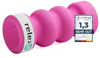 Relexa Faszienrolle Double-Twin - Ideal Zur Massage Bei Rückenschmerzen & Als Fitness-Training Ergänzung - Premium Material - 14cmx35cm - Pink