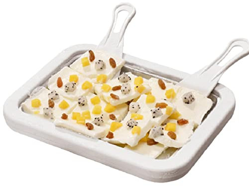 Macchina per yogurt fai-da-te Mini macchina per gelato portatile Mini piastra refrigerata in acciaio inossidabile con 2 pale per ghiaccio