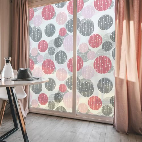 Fensterfolie Rosa Grau Rot Milchglasfolie Fensterfolie Milchglas Selbstklebend Fensterfolie Sichtschutz Blickdicht Fenster Sichtschutzfolie Folie für Fenster Fensterfolie Bad 60x116cm/1 Pcs